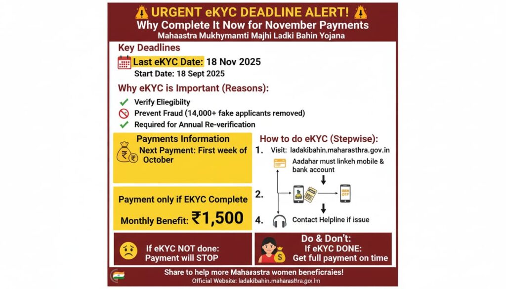 Ladki Bahin Yojana eKYC October 2025 Update